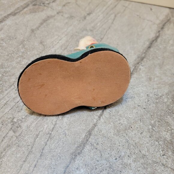 Vintage Christmas Felt Shoe with Santa Flocked Red & Blue Boot - Picture 5 of 6